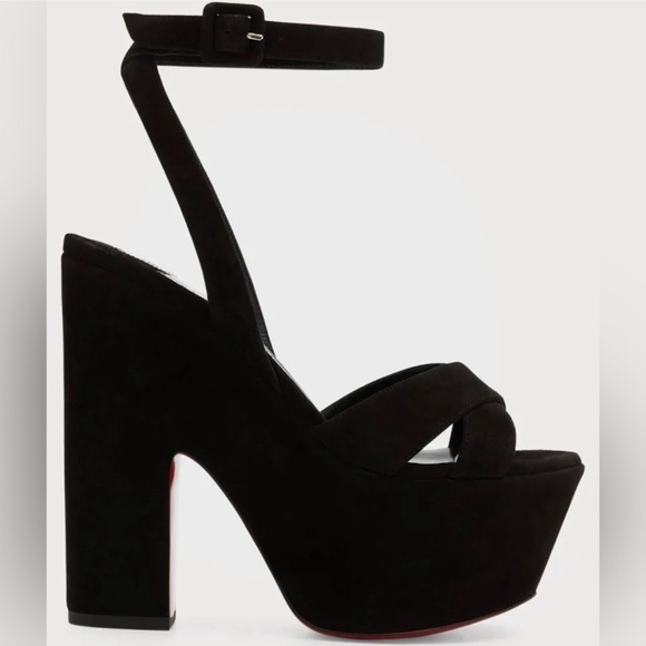 Christian Louboutin SUPERYAZ 160 Suede Platform Heels Sandals Shoes - Picture 3 of 12
